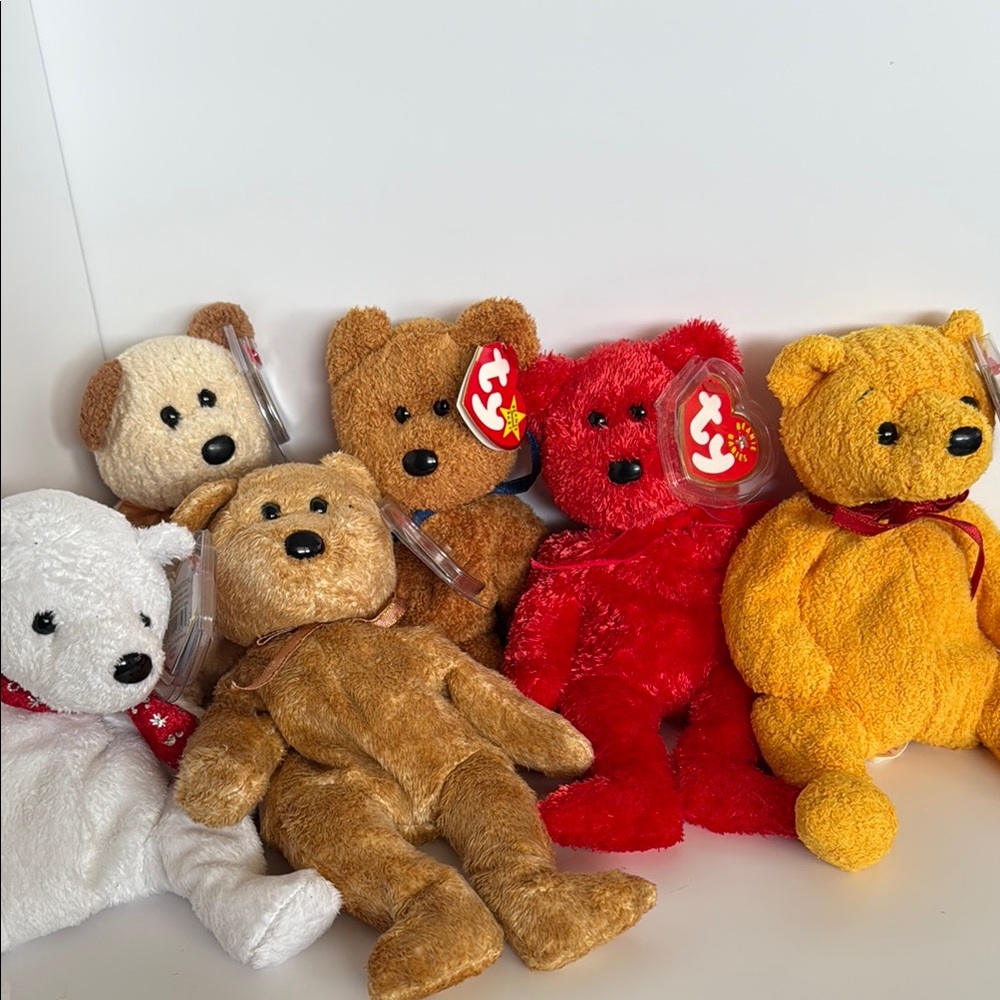 6 TY Beanie Babies Bear lot